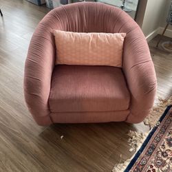 Pink Loveseat With Pillow