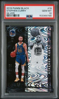 STEPHEN CURRY 2019 PANINI BLACK 19 SILVER /65 PSA 10 GEM MINT