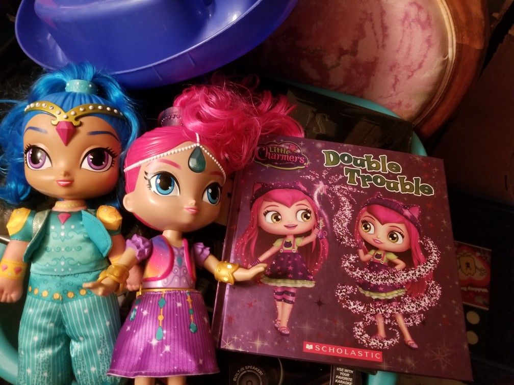 Shimmer and shine dolls & book