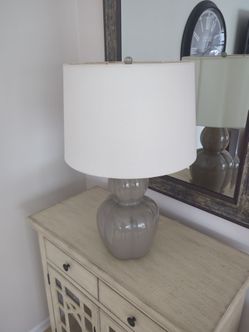Grey Ceramc Lamps, Set of 2