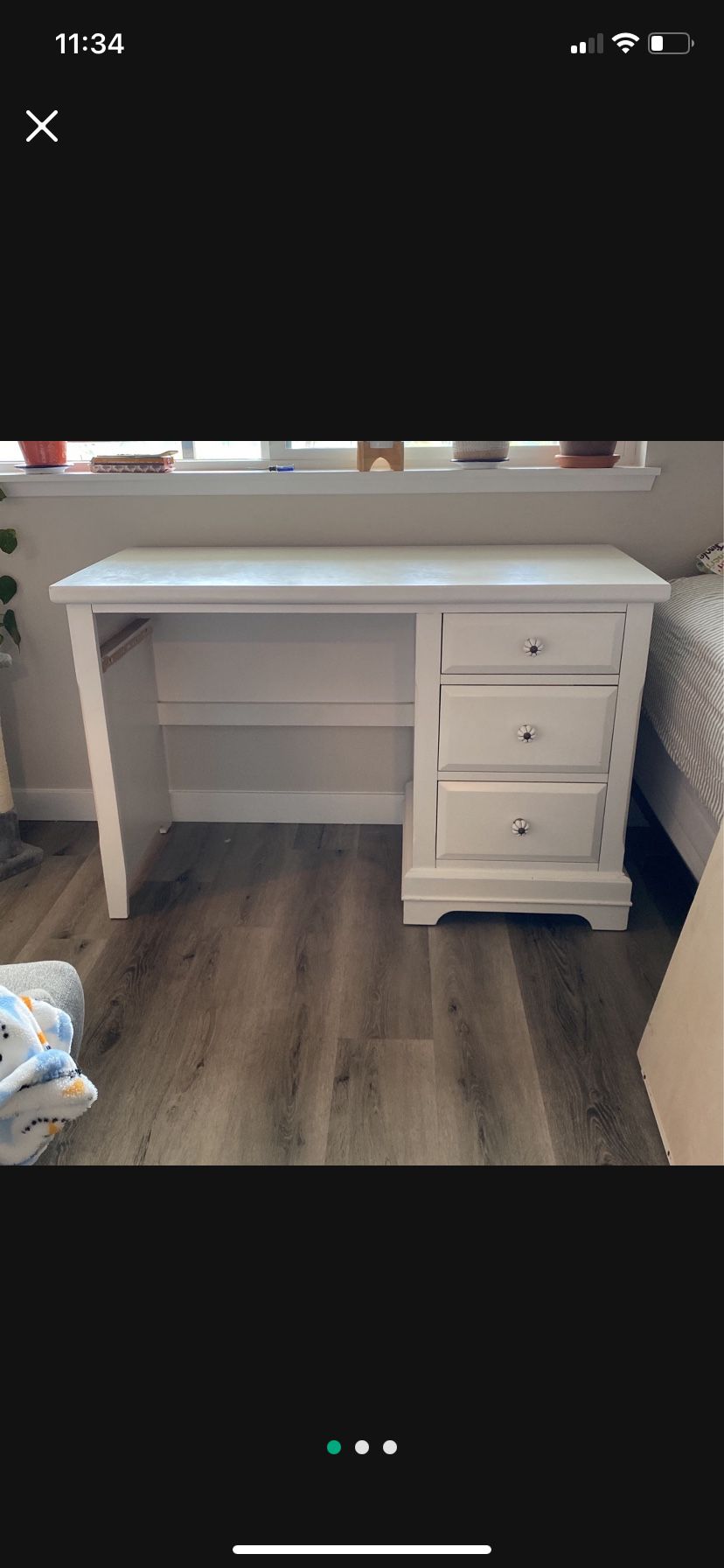 White Solid Wood Desk For Sale!!!