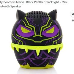 New- Bitty Boomers Marvel Black Panther Blacklight - Mini Bluetooth Speaker