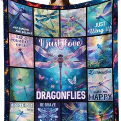 Dragonfly Blanket 50" x 60" Machine Wash Fade resistant