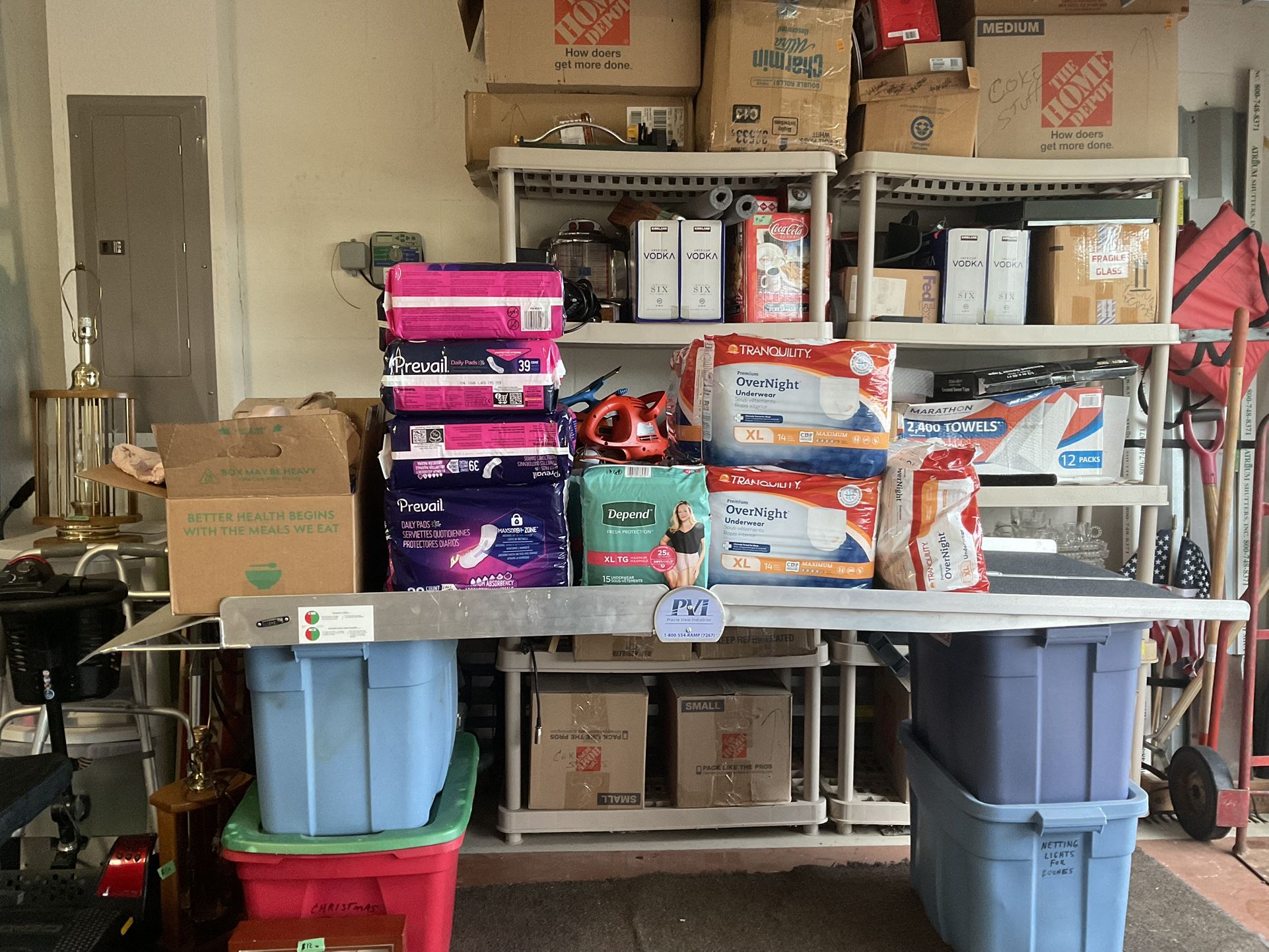 PREVAIL, DEPEND & TRANQUILITY over night underwear & daily pads