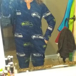 Size Medium, Super soft,rarely worn, Seahawks no-foot onesie