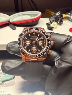 Rose Gold Daytona Watch - Seiko Mod
