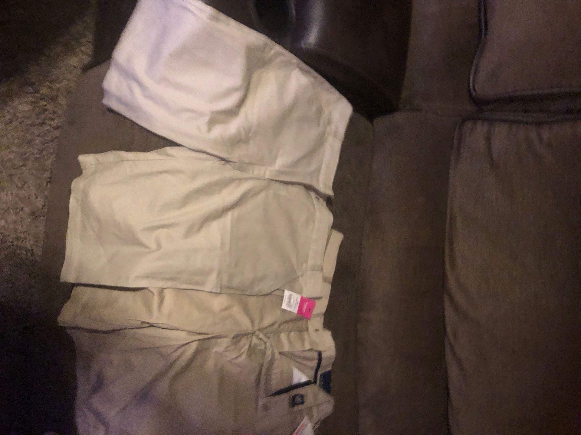 Khaki school uniform shorts