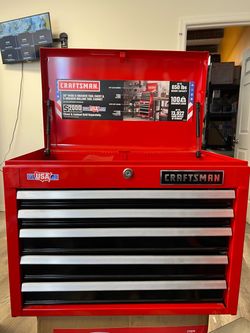 Craftsman 2000 Series 26.09-in W × 19.8-in H x 16.03-in D 5 -Drawer Steel Tool Chest (Red and Black)