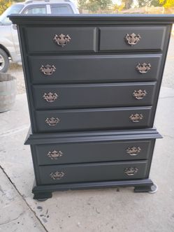 Black tall dresser solid wood