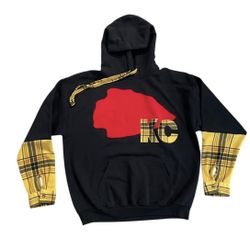 Chiefs Unique Red Arrowhead Colorblock Sweatshirt with yellow flannel L