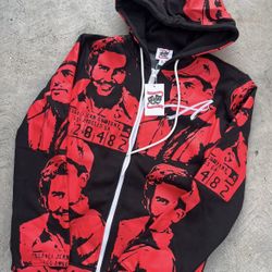 Red Asaali Zip Up , Size Large