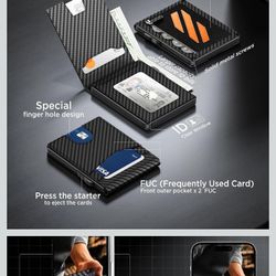 Sludete Pop Up Wallet For Men Carbon Fiber
