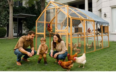 Outdoor Yellow Chicken Coop Enclosures 110 Large Kitten Playpen,Upgrade Waterproof Cover