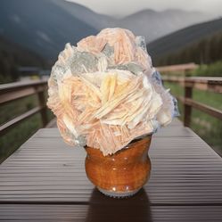 Crystal minerals, gemstones rock, pyrite  pink barite