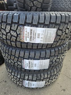 265-75-16 !!! ARISUN A/T LT !!! $540 LAS 4 LLANTAS MONTADAS Y BALANCEO INCLUIDO 👌