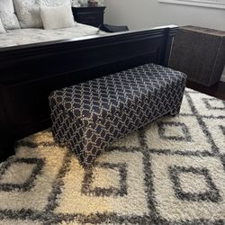 Blue Ottoman / Indoor Storage Bench – Excellent Condition