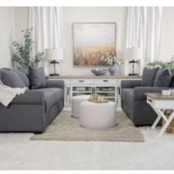 Nicco Sofa & Loveseat in Zander Charcoal