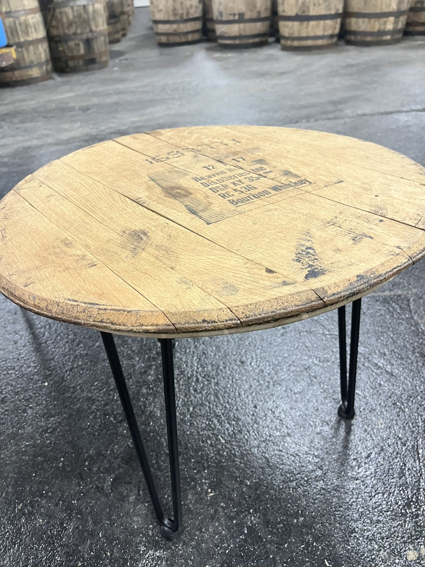 Oak Barrel End Table