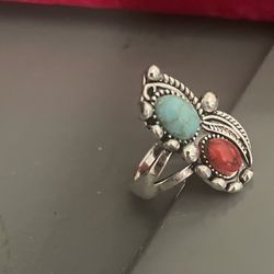 Light Blue& Red Ring 