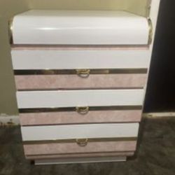 1980s Pink Lemonade Laminate Dresser/nightstand 