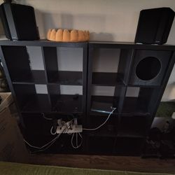 Two Ikea Kallax shelves