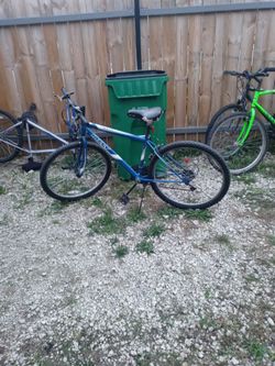 Blue Huffy Mountain Bike