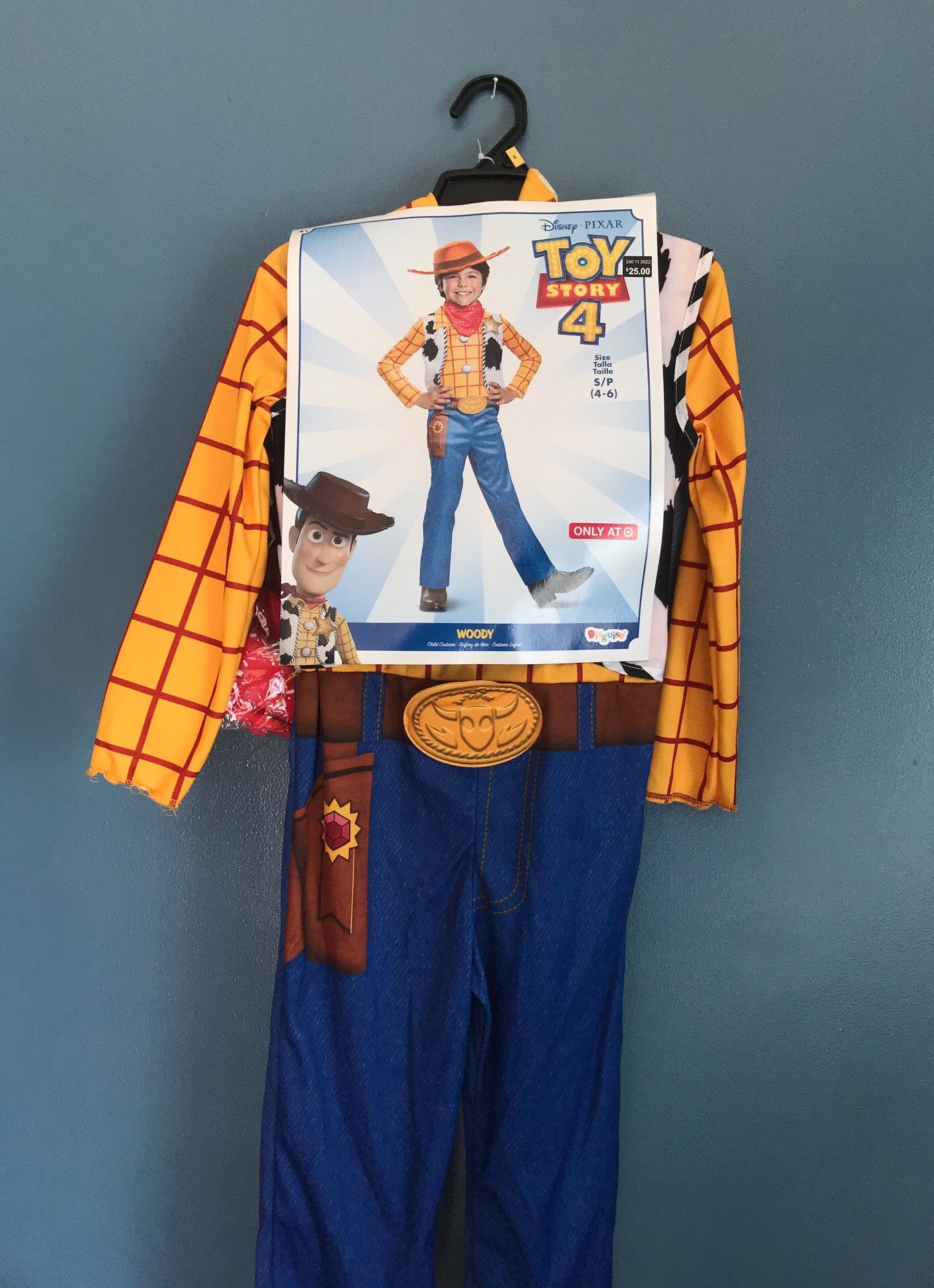 DISNEY TOY STORY4 WOODY COSTUME GREAT FOR BIRTHDAY OR DRESS UP KIDS SIZE SMALL 4/6