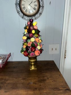 Vintage sugar fruit centerpiece