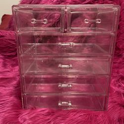 Clear/Pink Film Makeup Organizer/storage 