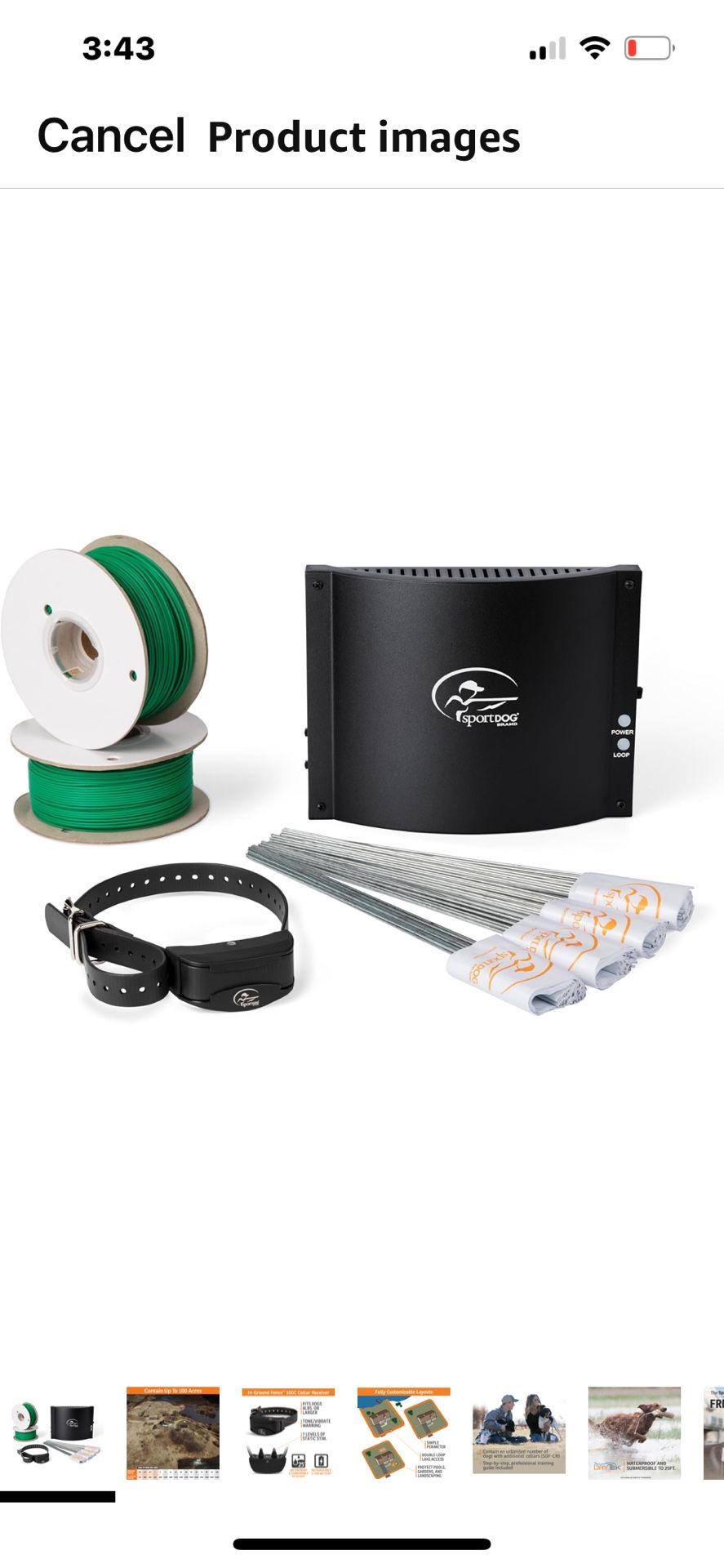 SportDOG Rechargeable In-Ground Electric Dog Fence With Collar