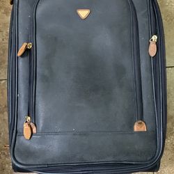Jump Black Leather Suitcase 