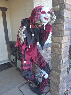 Life-Size Animated Halloween Jester Prop