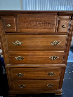 Vintage Tall Solid Wood Dresser