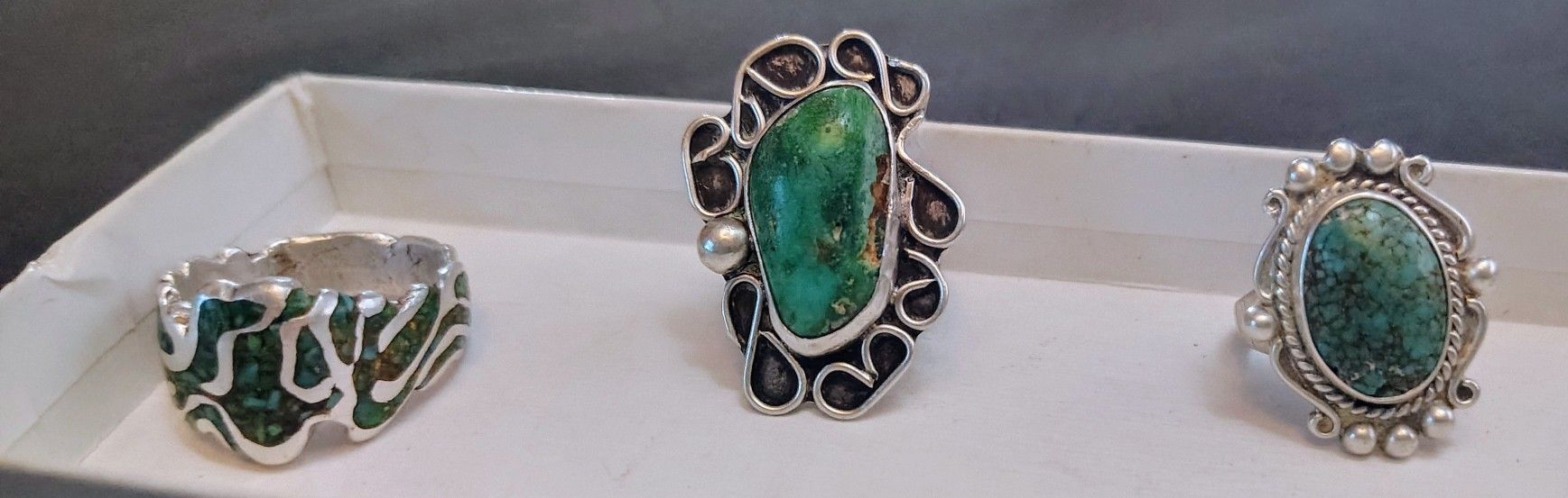 Vintage Turquoise Ring 925 Silver 5.5