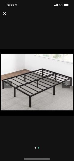 14 Inch Black Metal Platform Queen Bed