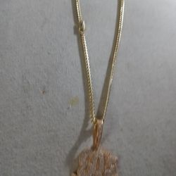 stainless steel Cuban wit pendant 22 inch