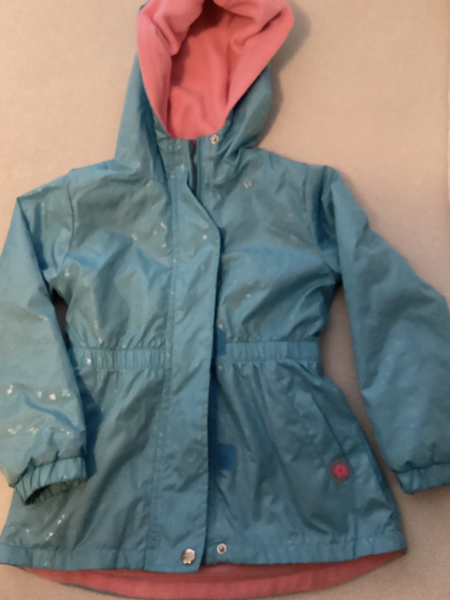“child’s Jacket” Size 4 Girls Waterproof, Warm Anorak (eb)