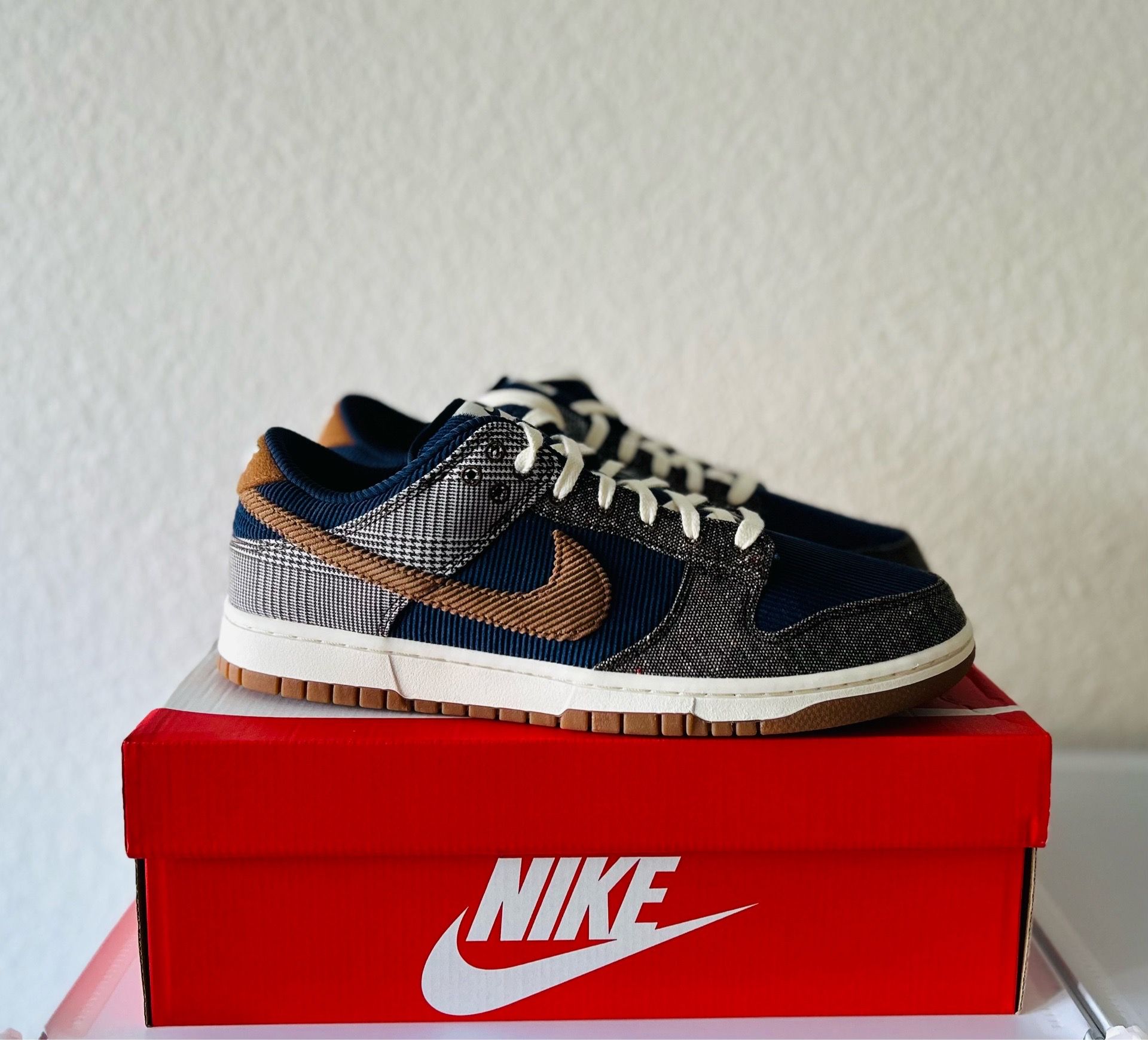 Nike Dunk Tweed Midnight Navy Corduroy Sz 11.5
