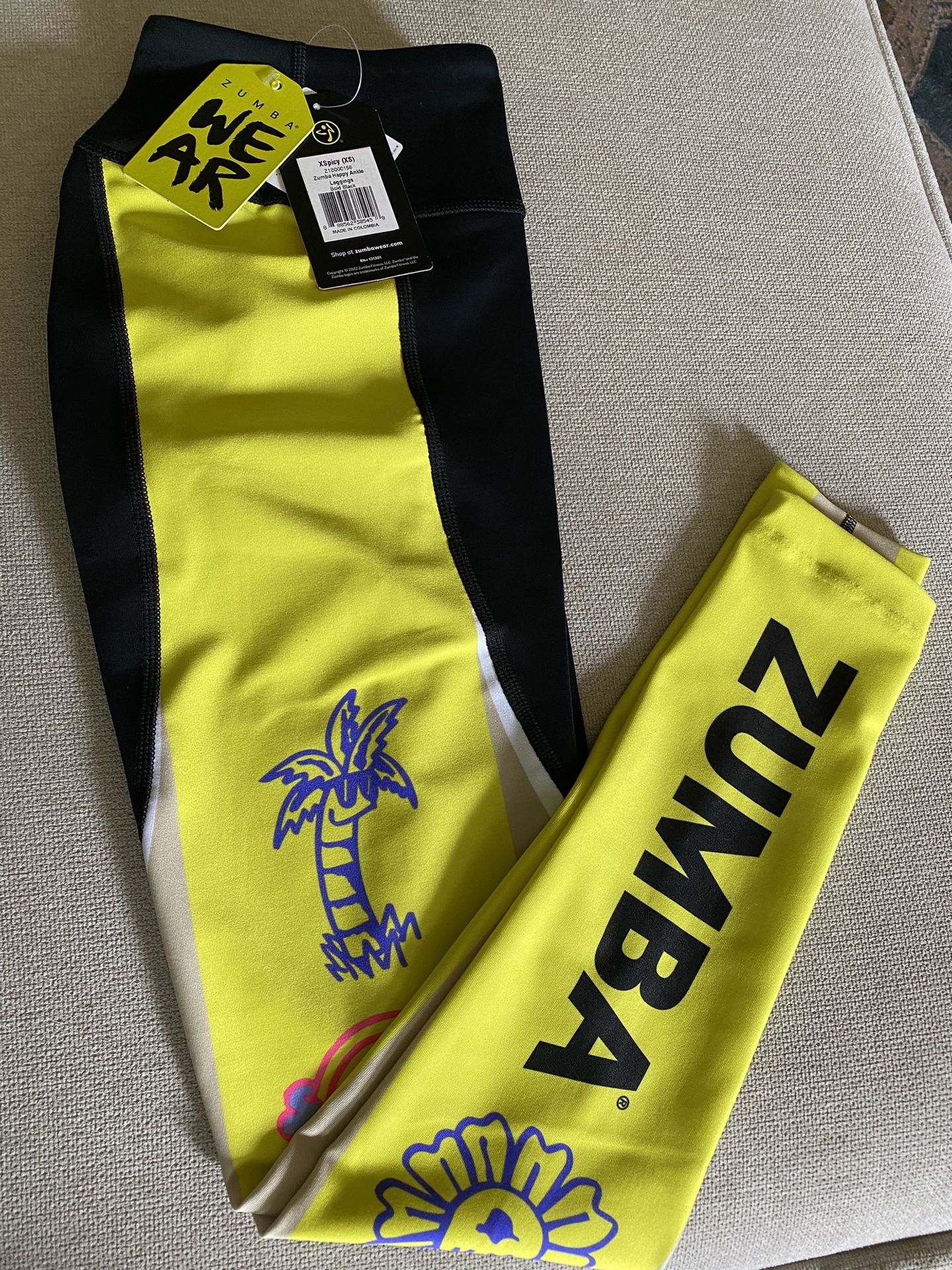 Yellow And Black Leggings 