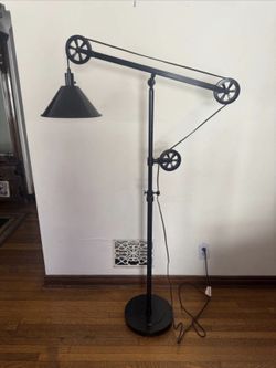 Industrial Style Adjustable Pulley Floor Lamp - 2 Available 