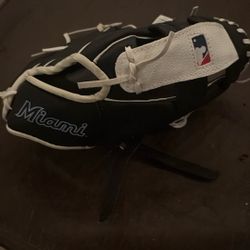 New Black Baseball Glove with Miami Marlins Logo MLB 