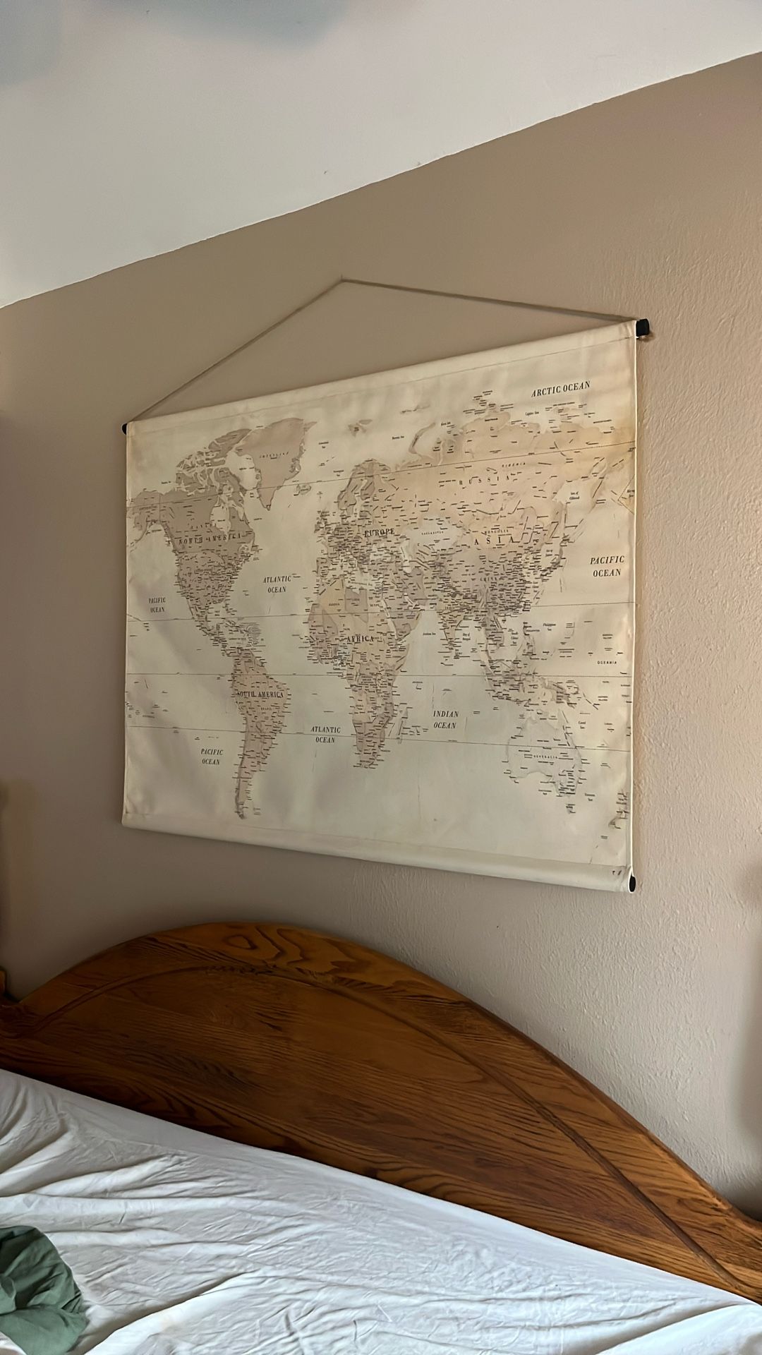 Large Canvas Wold Map Tapestry 