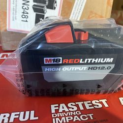 MILWAUKEE M18 HIGH OUTPUT BATTERY 12AH  BRAND NEW SEALED  (( Read Below 