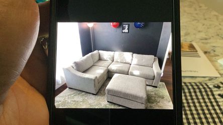 SECTIONAL w/OTTOMAN Furniture Set from WORLD MARKET - Light Grey