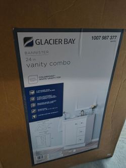 24inch restroom vanity color white new
