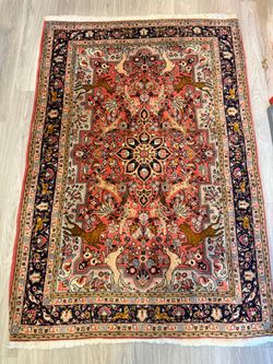 Antique Beejar hand woven Persian rug with natural dyes