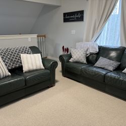 Fine Leather Living Room Set + Leather Recliner
