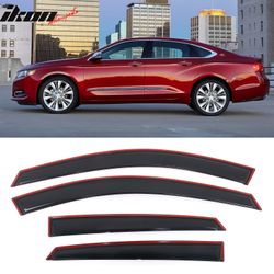 Fits 2014-2020 Chevrolet Impala Window Visors Acrylic In-Channel Rain Shade 4PCS Set