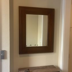 Pottery Barn Wood Beveled Mirror
