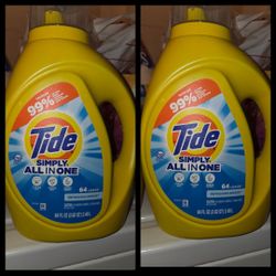 2 TIDE SIMPLY Refreshing Breeze (64 Loads/84oz) for $15/$15 por los 2